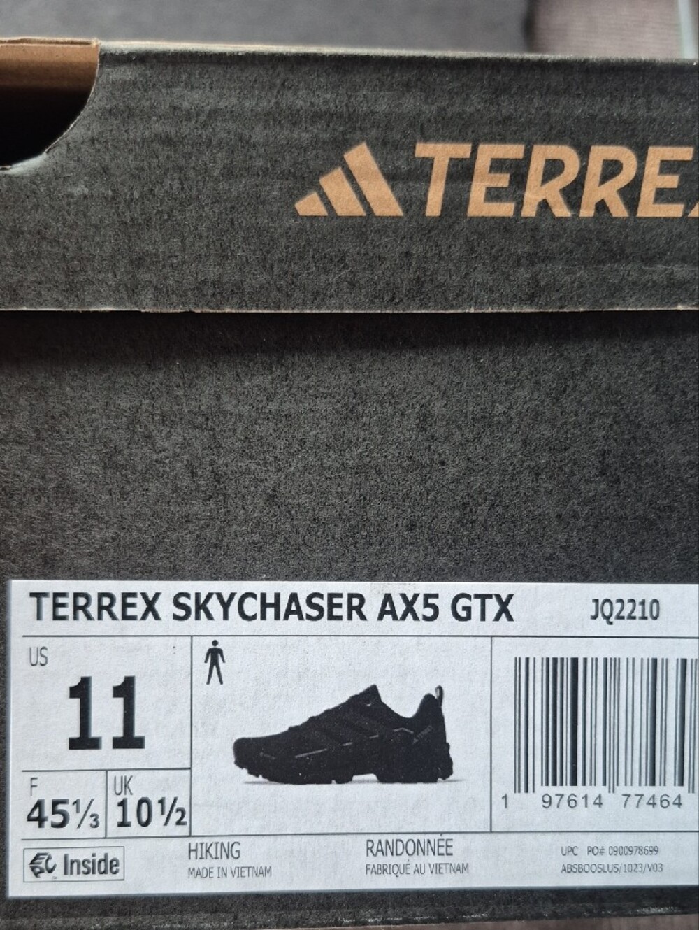 Men's Black Trail Sneakers ADIDAS - All Black Athletic Shoes - Picture 6 of 11